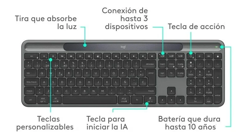 teclado logitech signature slim solar plus k980